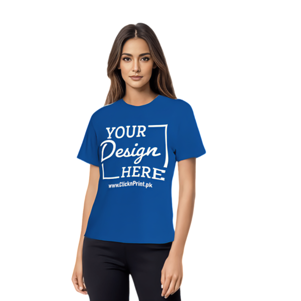 Blue Women T-Shirt with Custom Design